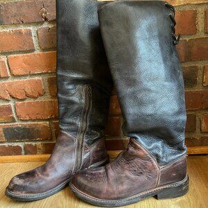 bedstu two-toned riding leather boots